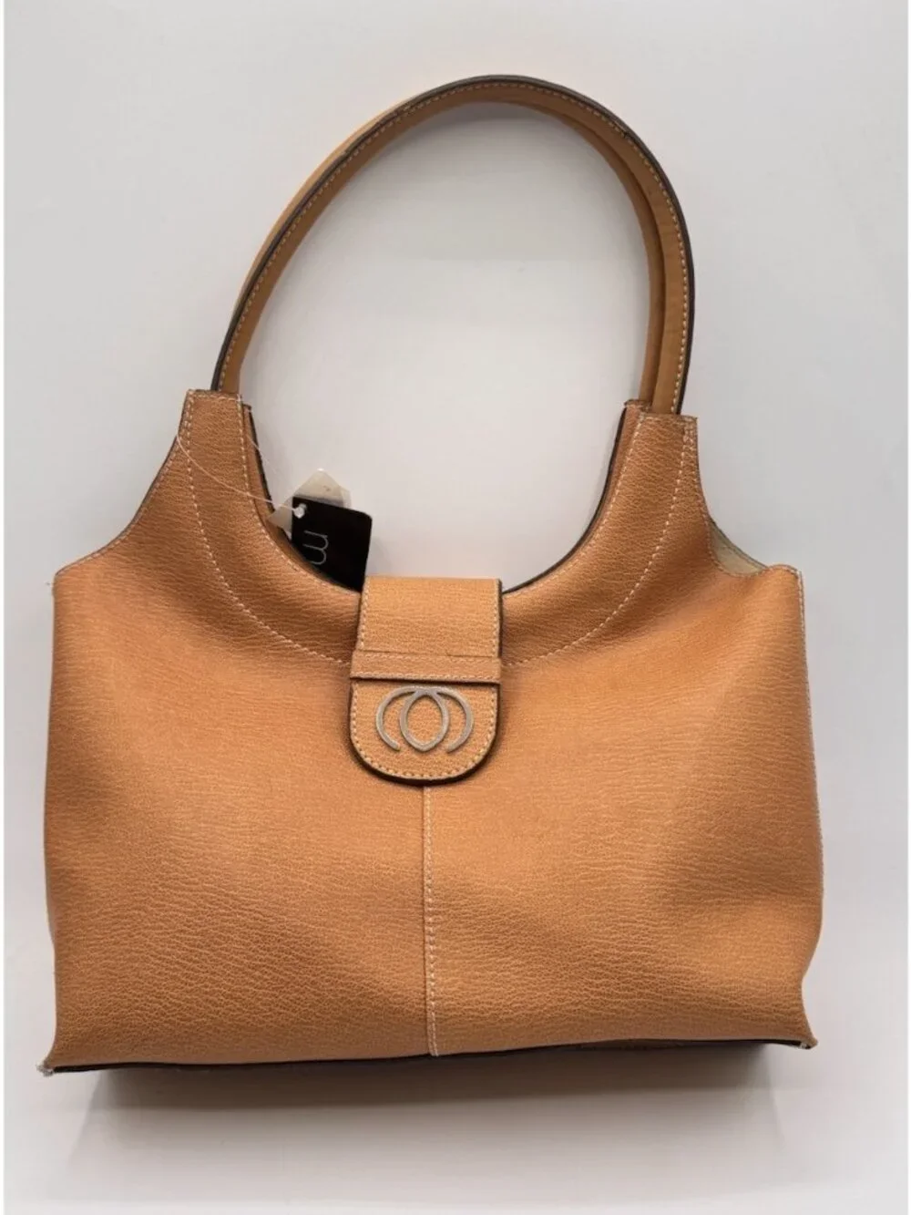 Vintage Minicci Faux Leather Double Strap Hobo Shoulder Handbag Bag Camel
